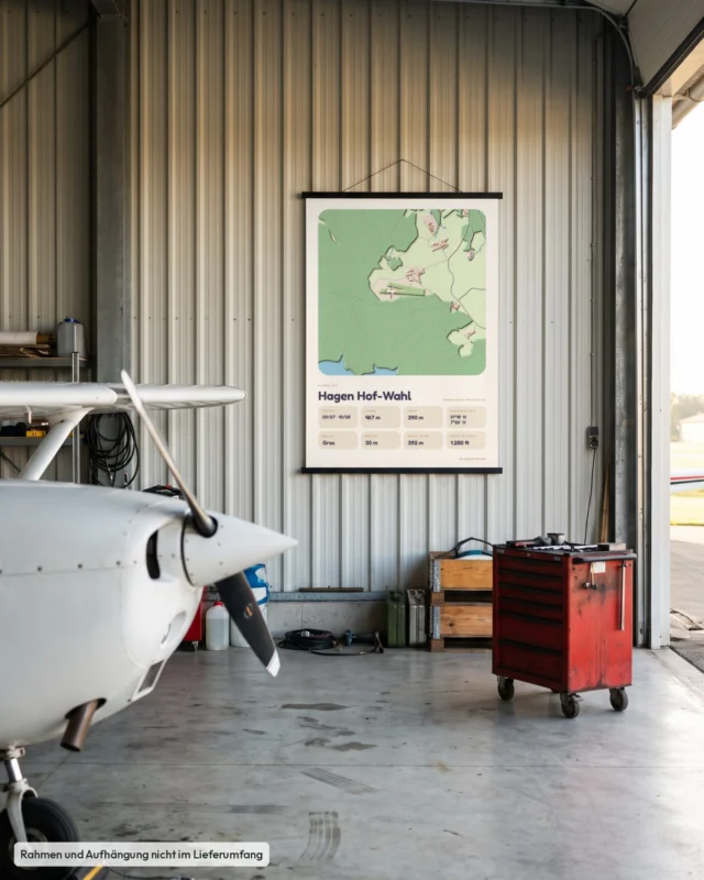 Poster Hagen Hof-Wahl im Stil Clay: Hangar Motorflug – Cessna-Nase, Posterleiste