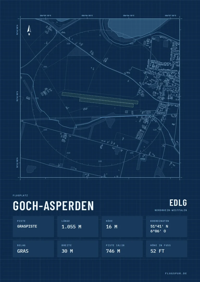 Poster Goch-Asperden im Stil Technical