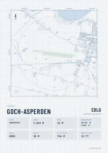 Poster Goch-Asperden im Stil Technical hell