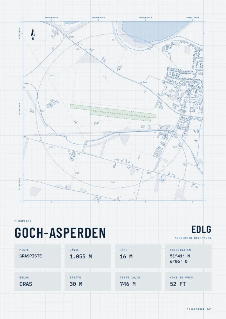 Poster Goch-Asperden im Stil Technical hell