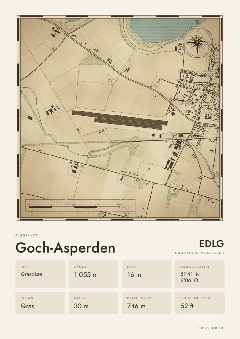 Poster Goch-Asperden im Stil Vintage