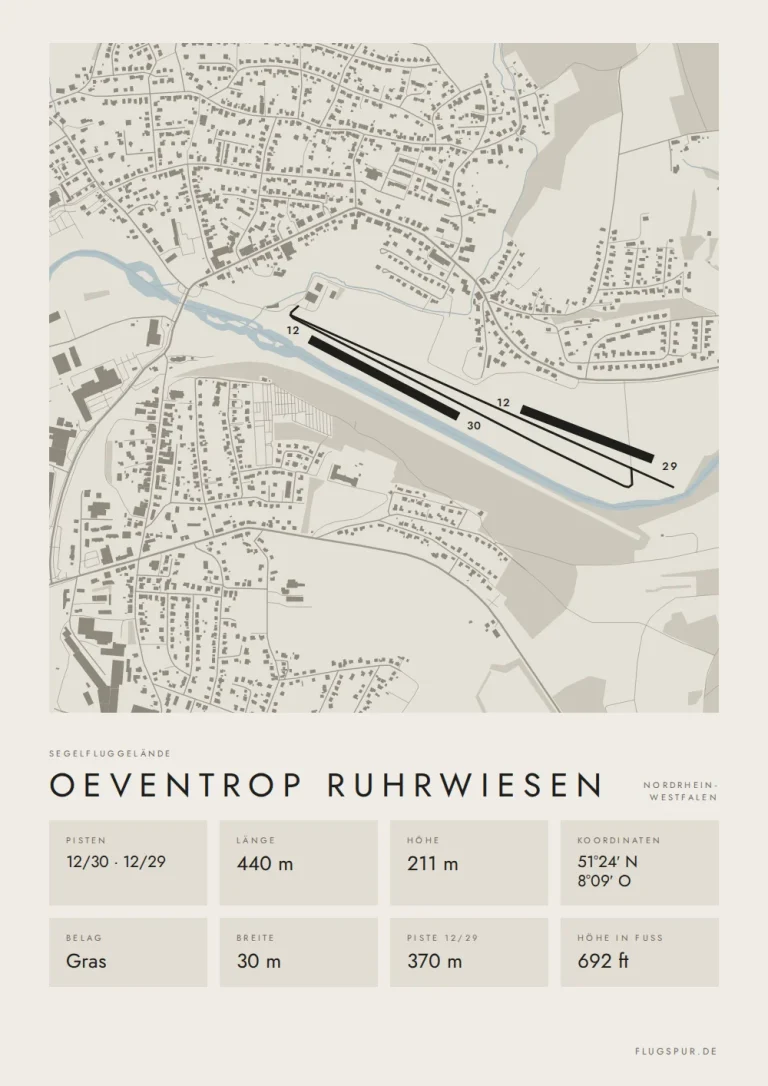 Poster Oeventrop Ruhrwiesen im Stil Minimal