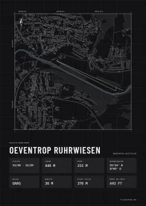 Poster Oeventrop Ruhrwiesen im Stil Technical schwarz