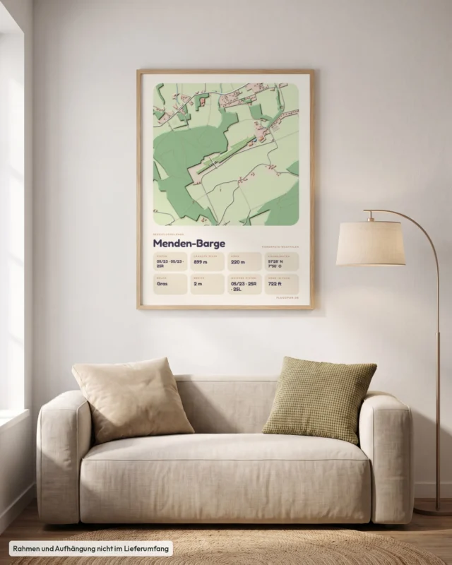 Poster Segelfluggelände Menden-Barge im Wohnzimmer, Stil Clay