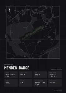 Poster Segelfluggelände Menden-Barge, Stil Technical schwarz