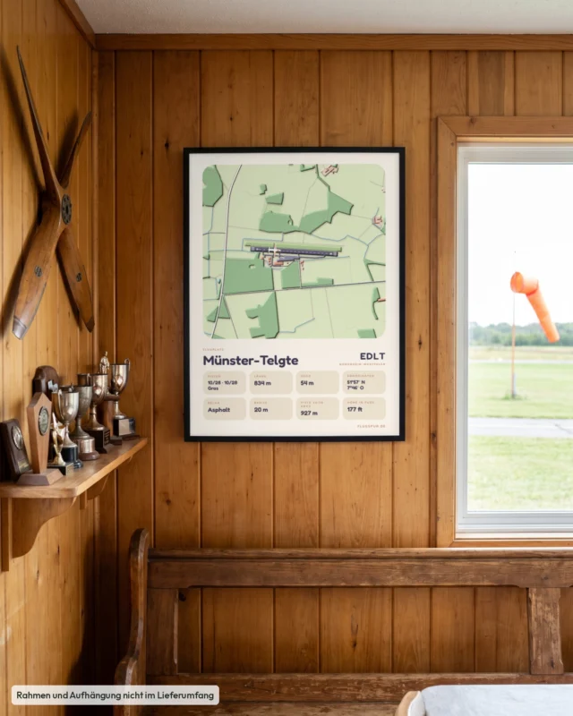 Poster Flugplatz Münster-Telgte (EDLT) im Clubheim, Stil Clay