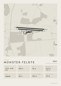 Poster Flugplatz Münster-Telgte (EDLT), Stil Minimal