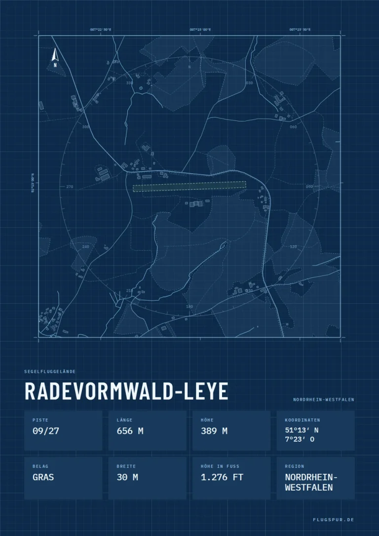 Poster Radevormwald-Leye im Stil Technical