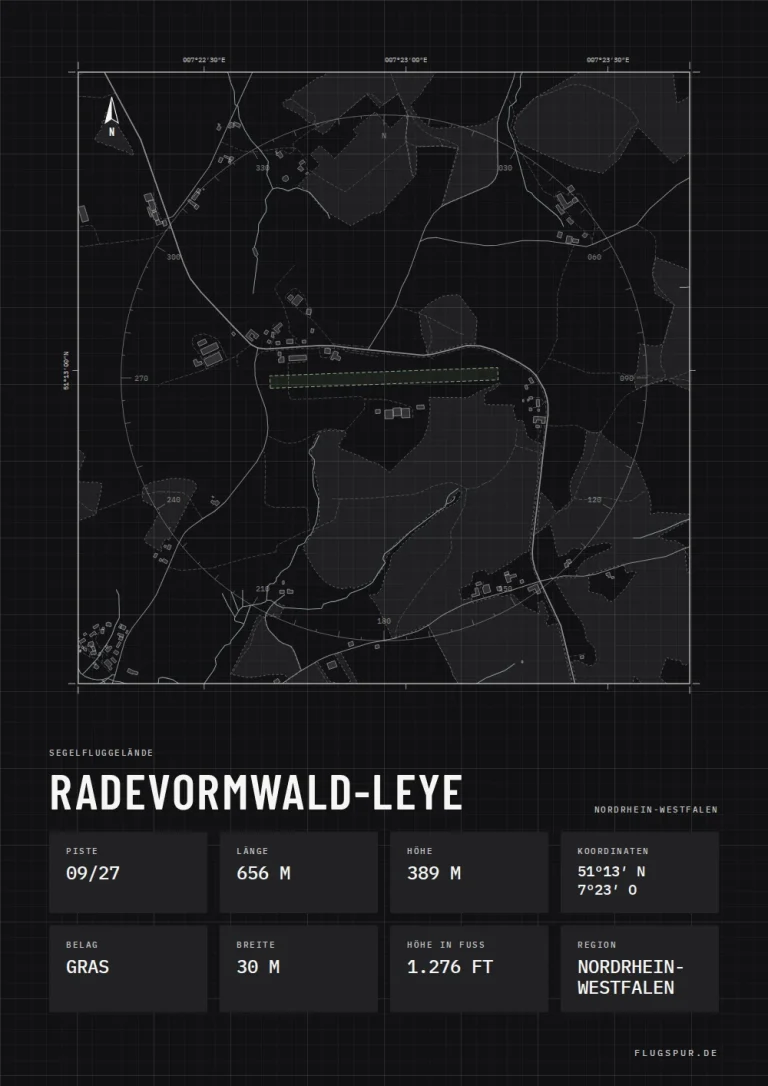 Poster Radevormwald-Leye im Stil Technical schwarz