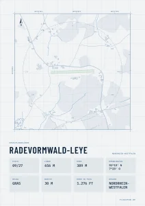 Poster Radevormwald-Leye im Stil Technical hell