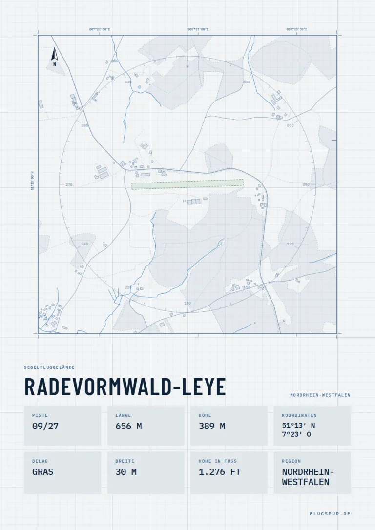 Poster Radevormwald-Leye im Stil Technical hell