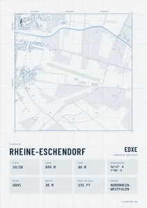 Poster Flugplatz Rheine-Eschendorf (EDXE), Stil Technical hell