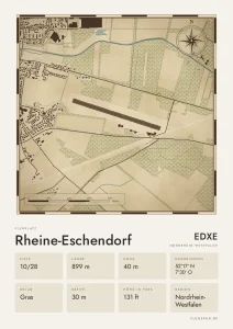Poster Flugplatz Rheine-Eschendorf (EDXE), Stil Vintage