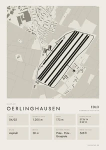 Poster Flugplatz Oerlinghausen (EDLO), Stil Minimal