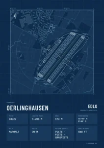 Poster Flugplatz Oerlinghausen (EDLO), Stil Technical