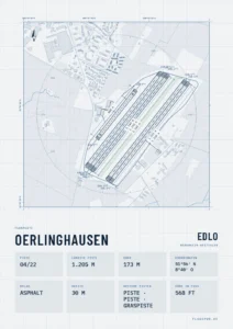 Poster Flugplatz Oerlinghausen (EDLO), Stil Technical hell
