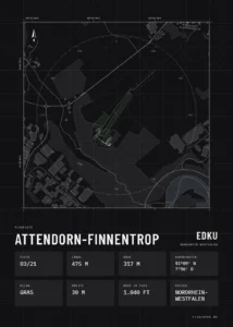 Poster Attendorn-Finnentrop im Stil Technical schwarz