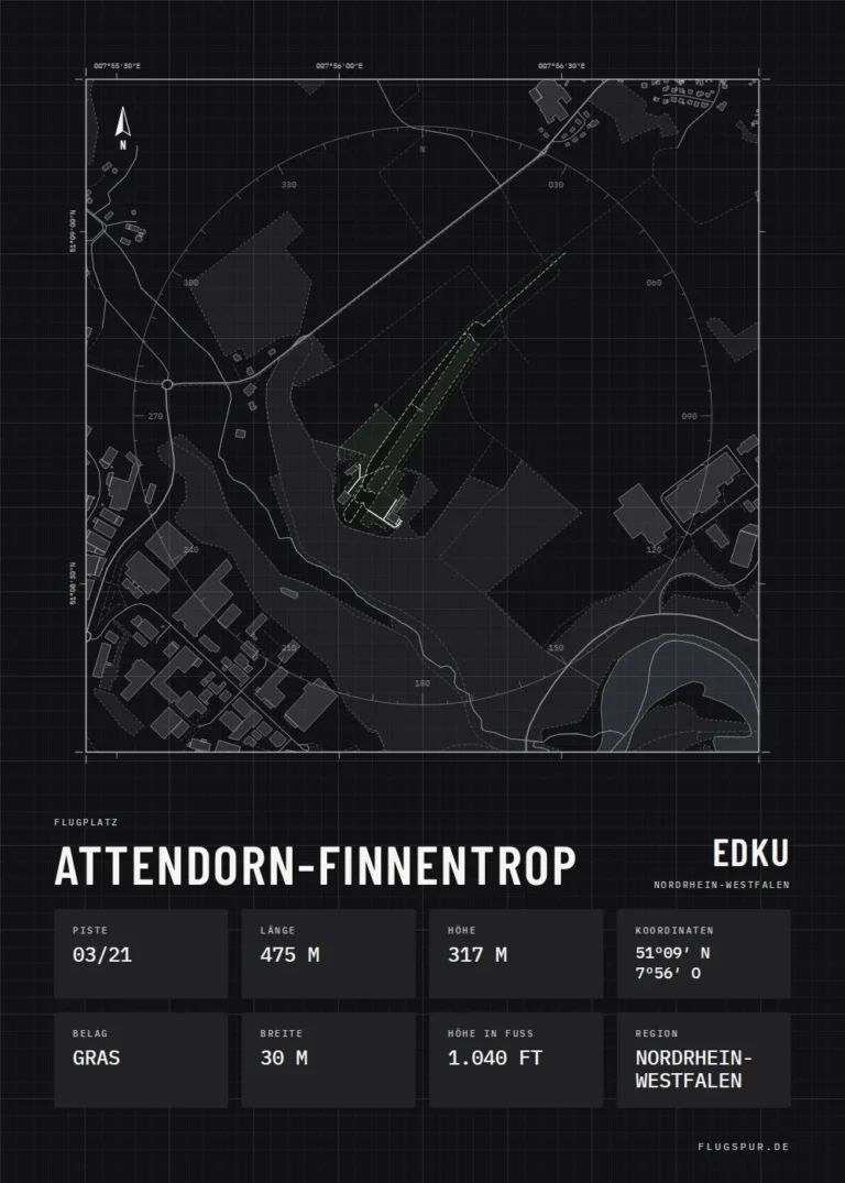 Poster Attendorn-Finnentrop im Stil Technical schwarz