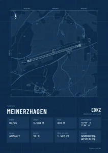 Poster Flugplatz Meinerzhagen (EDKZ), Stil Technical