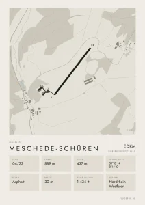 Poster Meschede-Schüren im Stil Minimal