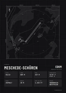 Poster Meschede-Schüren im Stil Technical schwarz