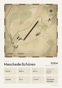 Poster Meschede-Schüren im Stil Vintage