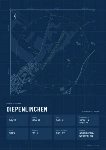 Poster Diepenlinchen im Stil Technical