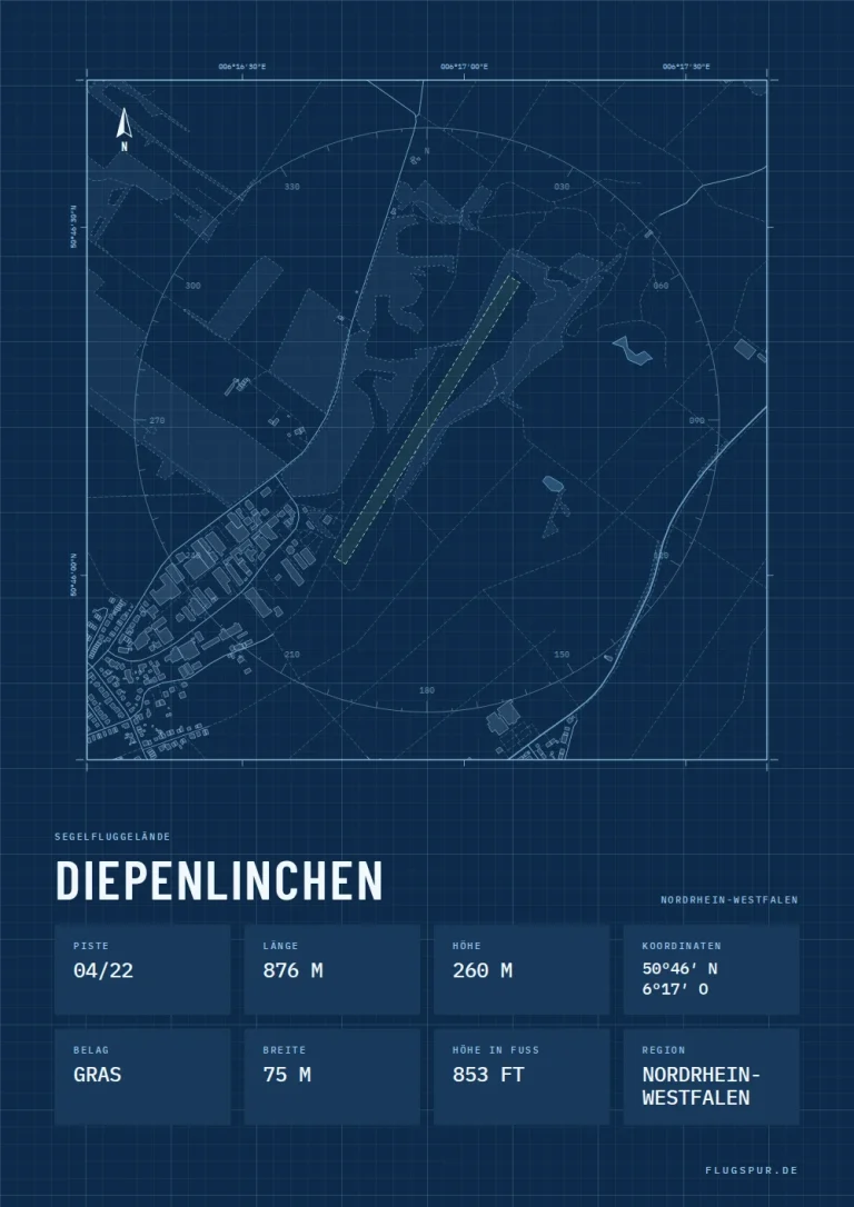 Poster Diepenlinchen im Stil Technical