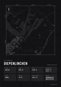 Poster Diepenlinchen im Stil Technical schwarz