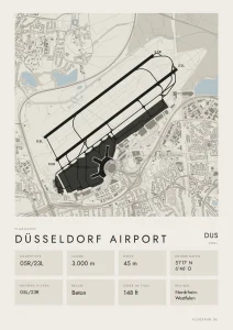 Poster Düsseldorf Airport (DUS/EDDL), Stil Minimal