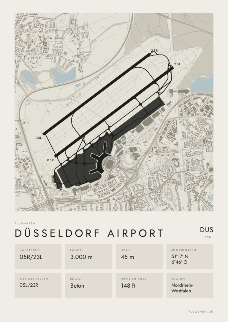 Poster Düsseldorf Airport (DUS/EDDL), Stil Minimal