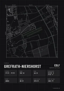Poster Grefrath-Niershorst im Stil Technical schwarz