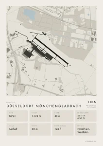 Poster Düsseldorf Mönchengladbach im Stil Minimal