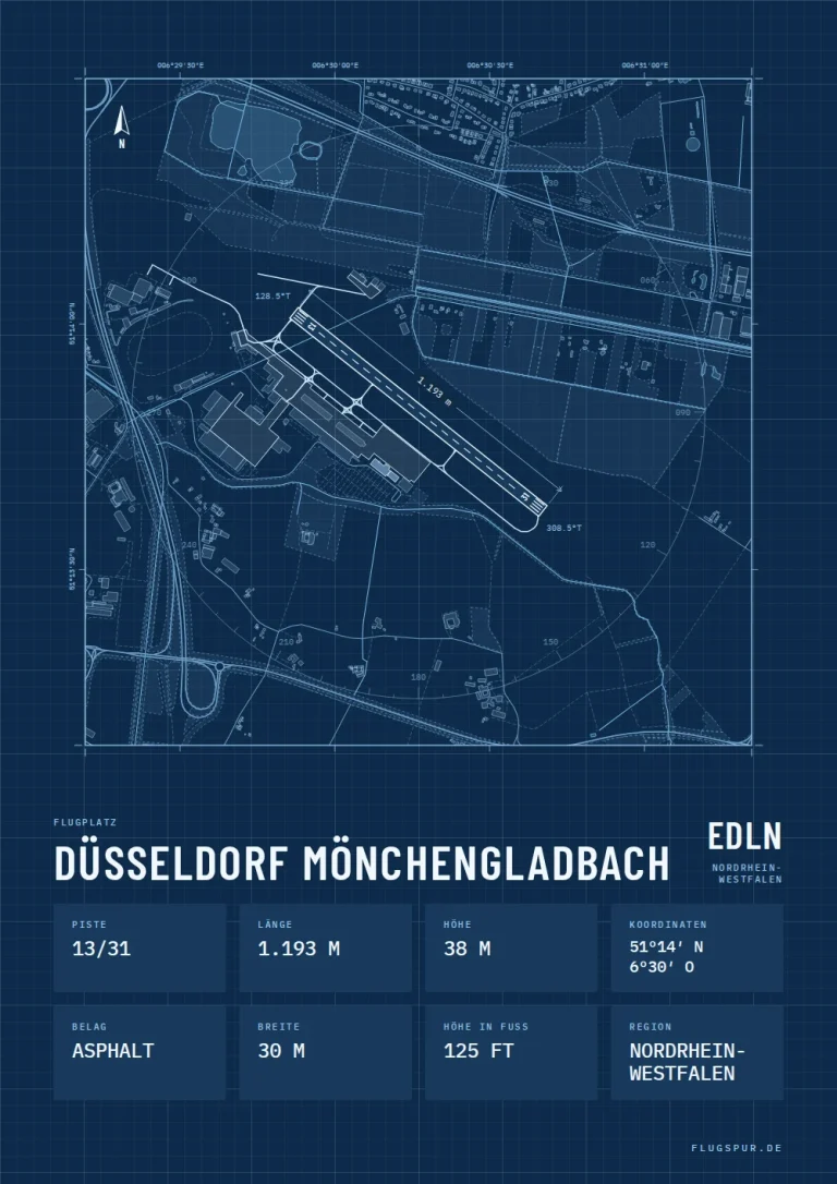 Poster Düsseldorf Mönchengladbach im Stil Technical