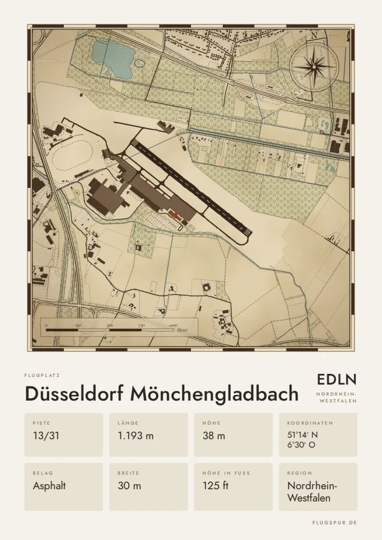 Poster Düsseldorf Mönchengladbach im Stil Vintage