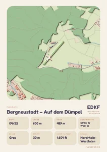 Poster Flugplatz Bergneustadt – Auf dem Dümpel (EDKF)