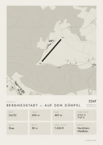Poster Flugplatz Bergneustadt – Auf dem Dümpel (EDKF), Stil Minimal