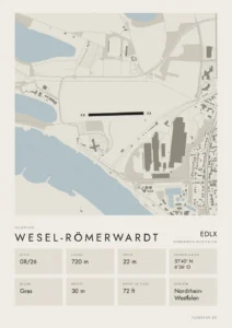 Poster Flugplatz Wesel-Römerwardt (EDLX), Stil Minimal