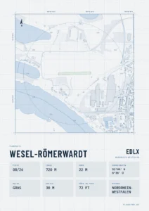 Poster Flugplatz Wesel-Römerwardt (EDLX), Stil Technical hell