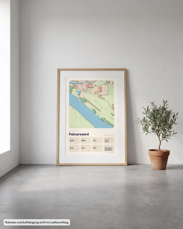 Poster Palmersward im Stil Clay: Angelehnt – Eiche mit Passepartout, Betonboden