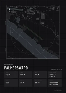 Poster Palmersward im Stil Technical schwarz