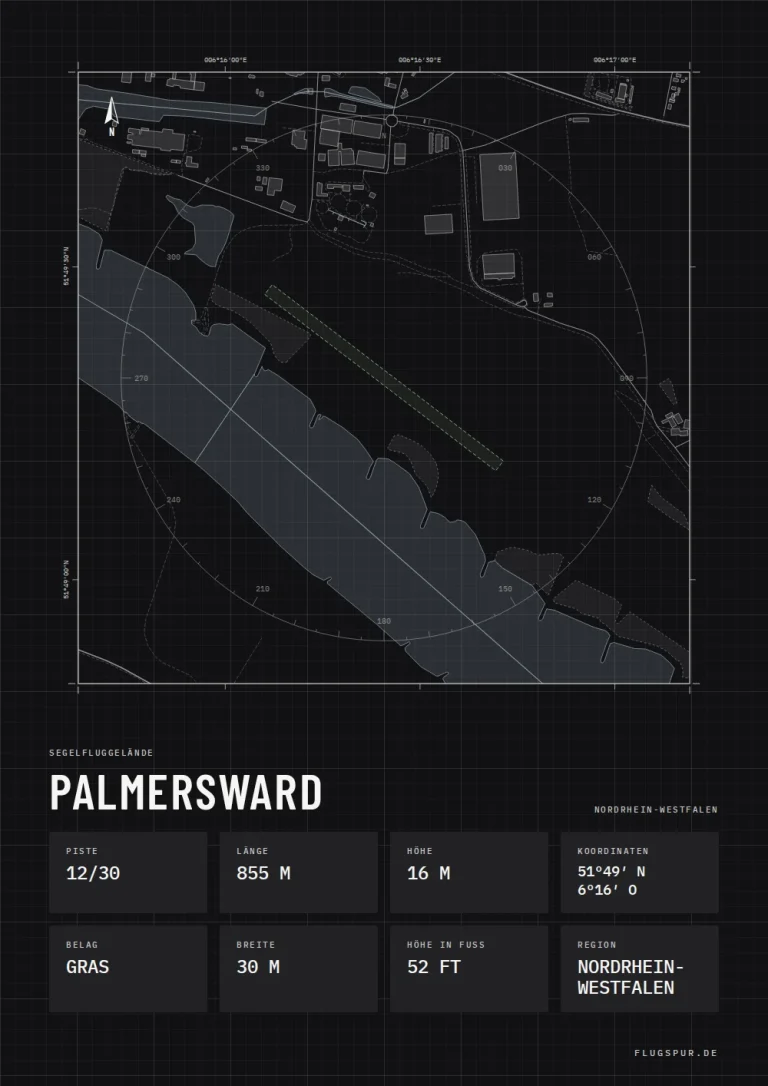 Poster Palmersward im Stil Technical schwarz