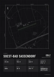 Poster Soest-Bad Sassendorf im Stil Technical schwarz
