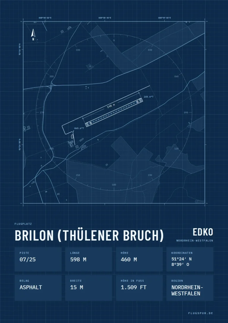 Poster Brilon (Thülener Bruch) im Stil Technical