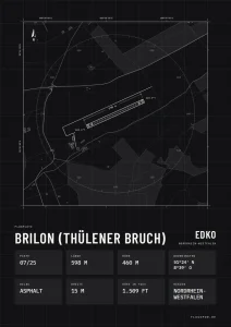 Poster Brilon (Thülener Bruch) im Stil Technical schwarz