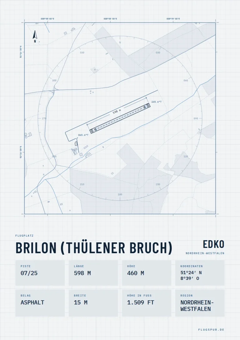 Poster Brilon (Thülener Bruch) im Stil Technical hell
