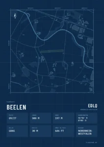 Poster Flugplatz Beelen (EDLQ), Stil Technical