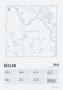 Poster Flugplatz Beelen (EDLQ), Stil Technical hell