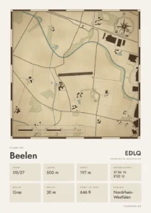 Poster Flugplatz Beelen (EDLQ), Stil Vintage