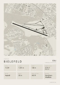 Poster Flugplatz Bielefeld (EDLI), Stil Minimal